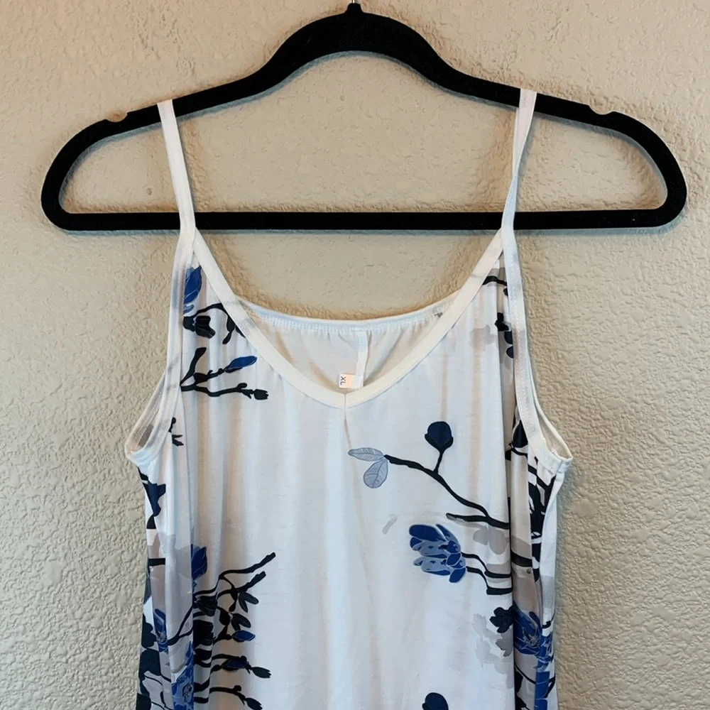 Floral dress sz XL casual vacation flowers boho resort mini dress beach coverup